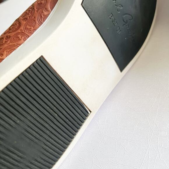 Robert Graham Skull Embossed Brown Leather Sneaker - Picture 15 of 16